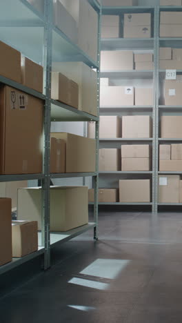 warehouse storage space with cardboard boxes