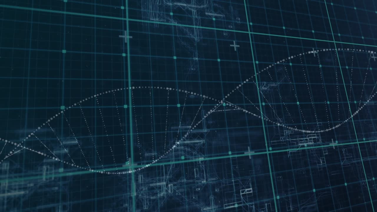 Animation of network of connections and data in digital space