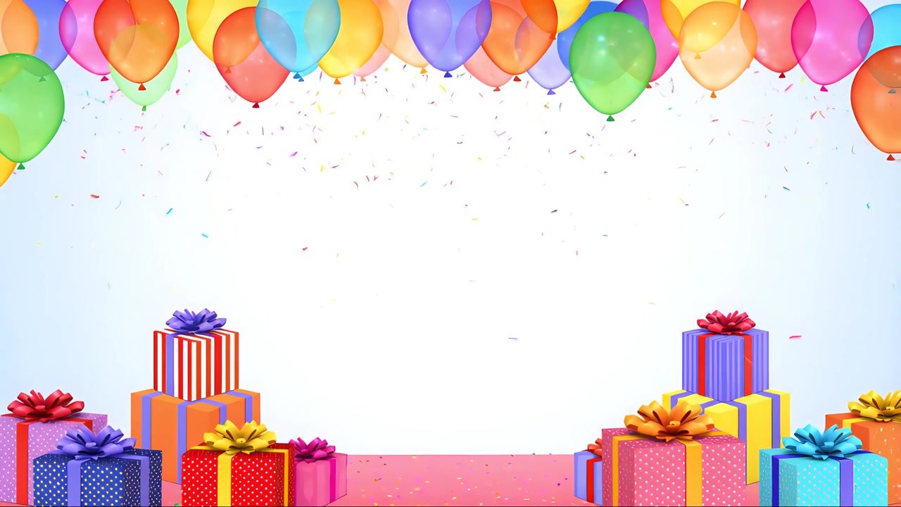 Balonlu doğum günü arka planı 4K