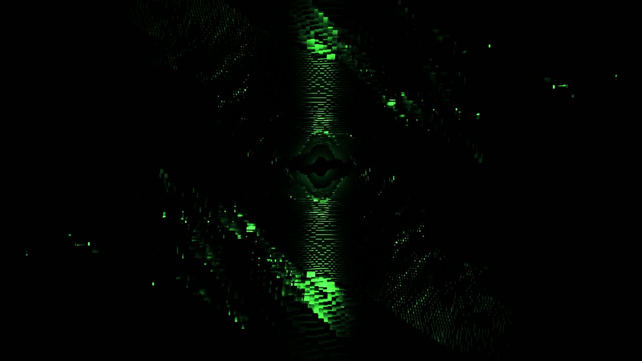 Abstract Glowing Green Tunnel