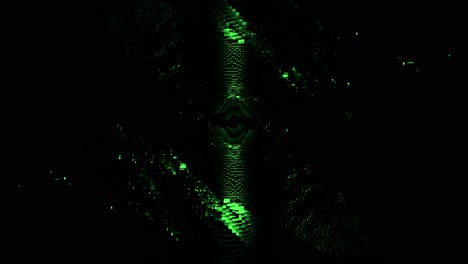 abstract glowing green tunnel