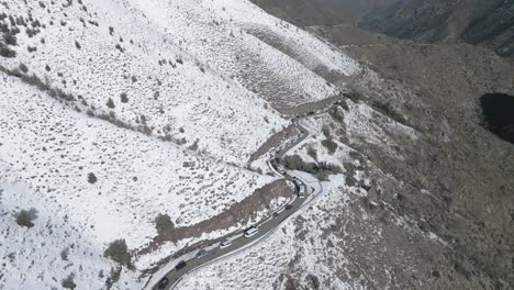 route to farellones in the andes mountain range, chile