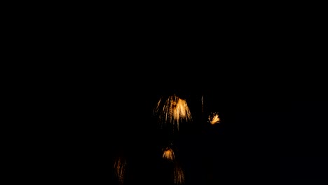 dynamic completion of the salute on the city day, finish of large bursts of fireworks on the night sky