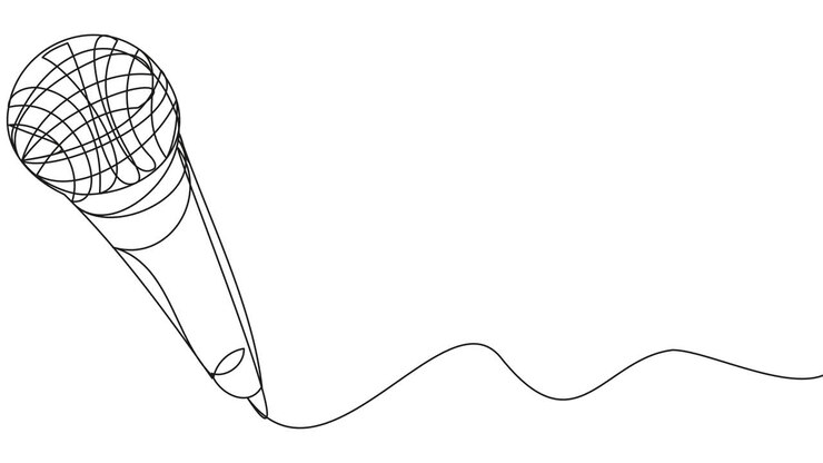 Microfono disegnato con una singola linea