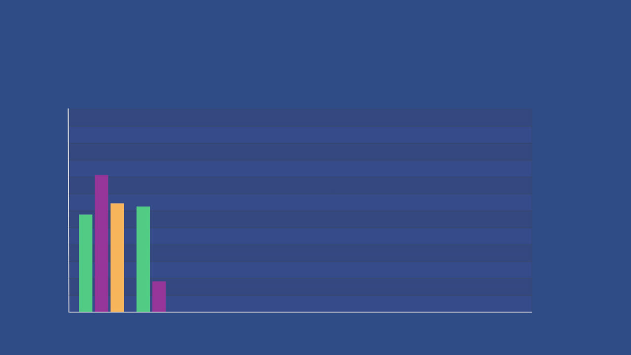 Animation of statistics and data processing over blue background