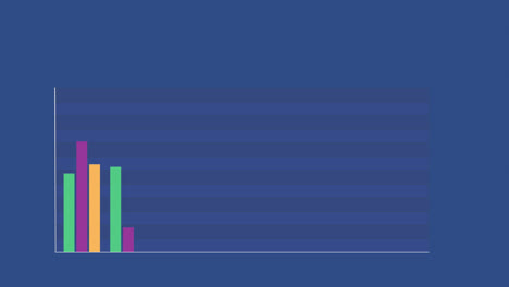 animation of statistics and data processing over blue background