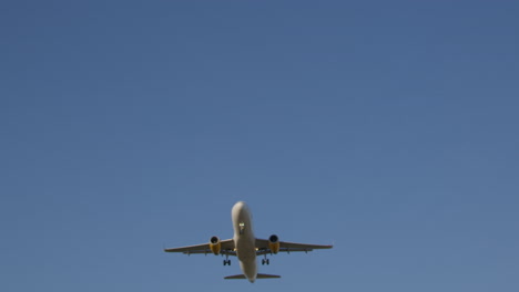 back view of woman holding hat during plane flyover