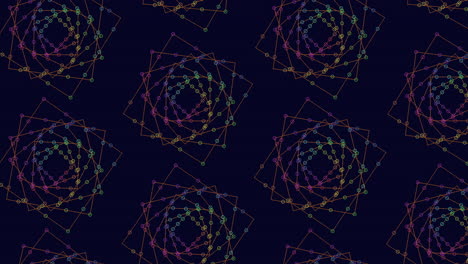 Rainbow-futuristic-squares-pattern-with-neon-dots-and-lines