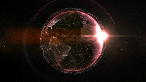 cerca de la tierra girando sobre sí misma