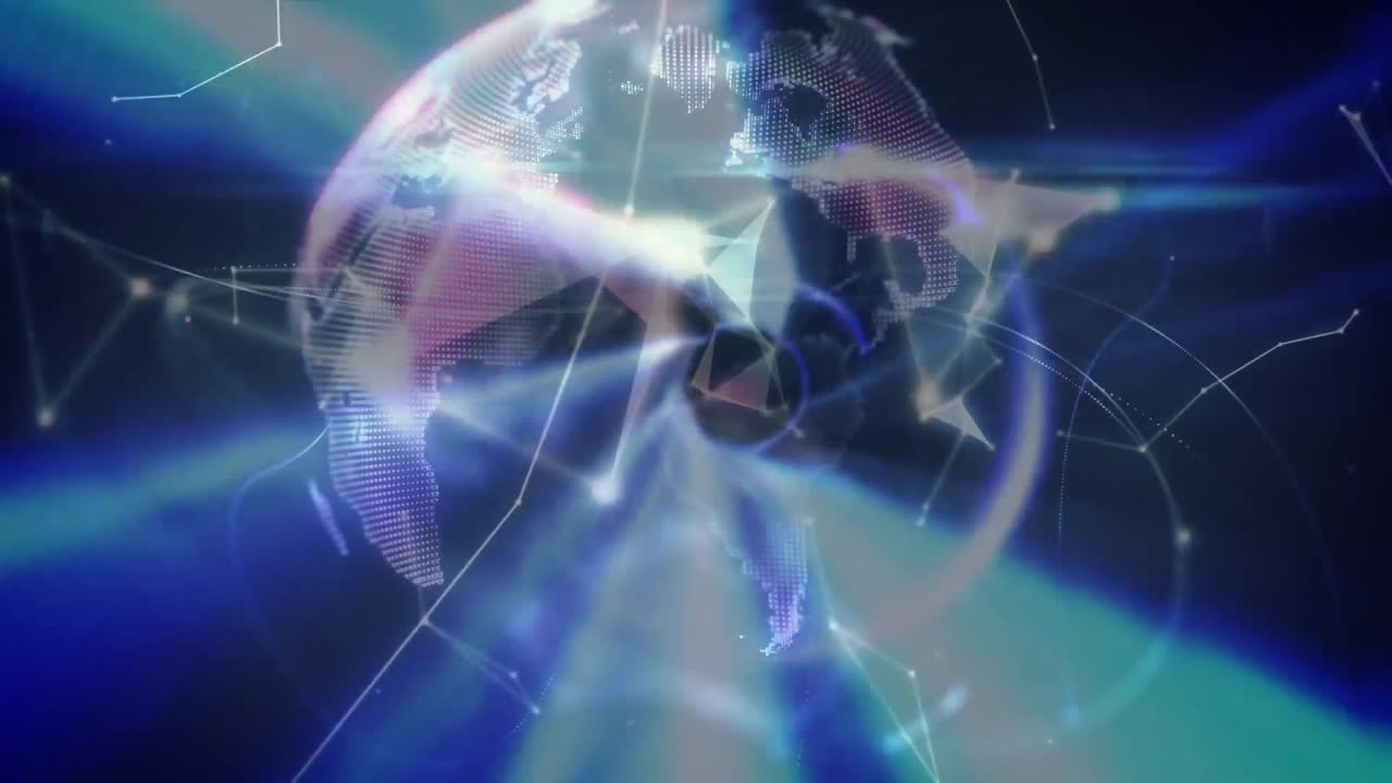 animación del globo con una red de conexiones