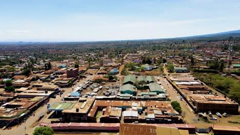 rural village town of kenya with kilimanjaro in the background