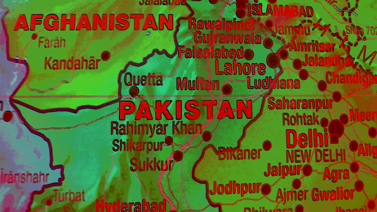 Political Map of Afghanistan, Pakistan, and Northern India