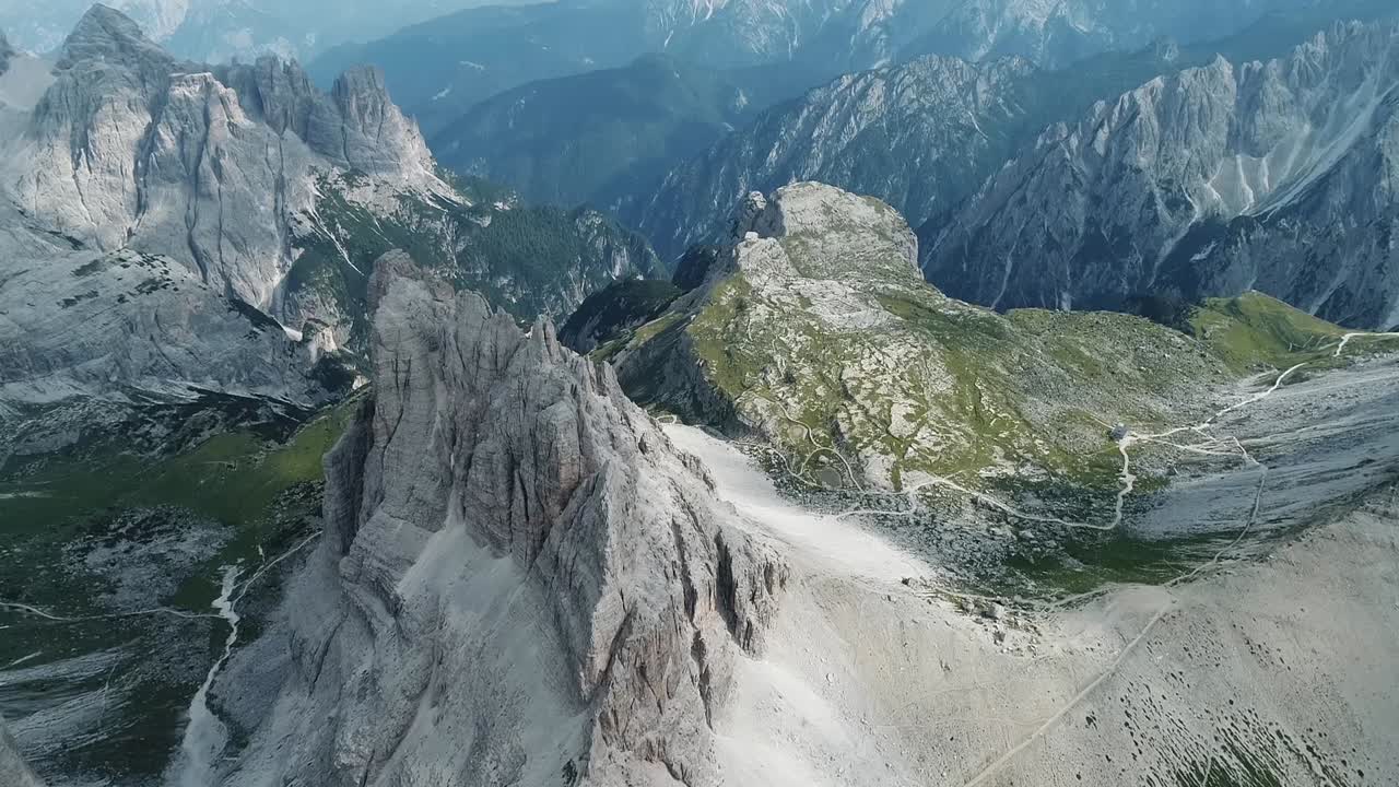 flying above italian dolomites