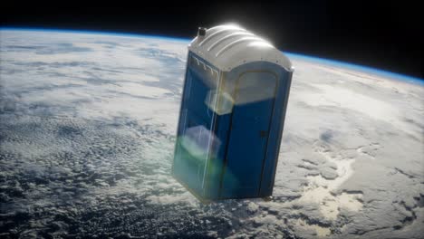 Portable-street-WC-toilet-cabin-on-Earth-orbit