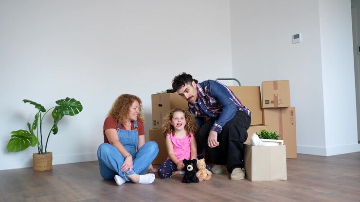 Happy Family Moving Into Their New Home