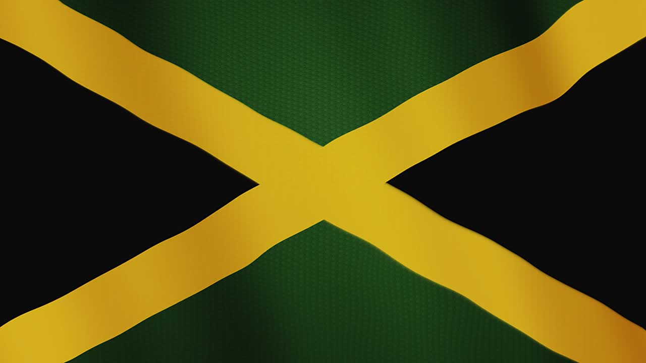 Jamaica flag waving animation. Full Screen. Symbol of the country