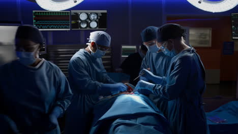 surgical team performing an operation