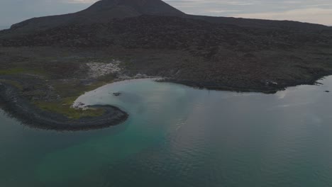 tropical island with secluded bay beach on isla coronado, baja california, mexico - aerial