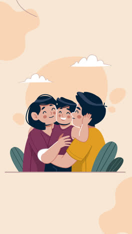 an animation of a flat illustration for korean parents day celebration