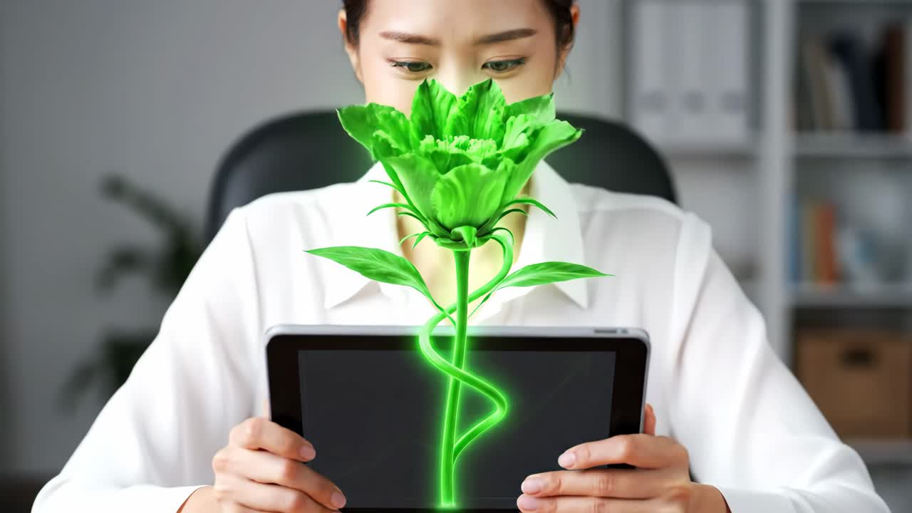 Businesswoman with Growing Investment Chart