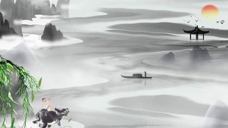 serene chinese landscape painting