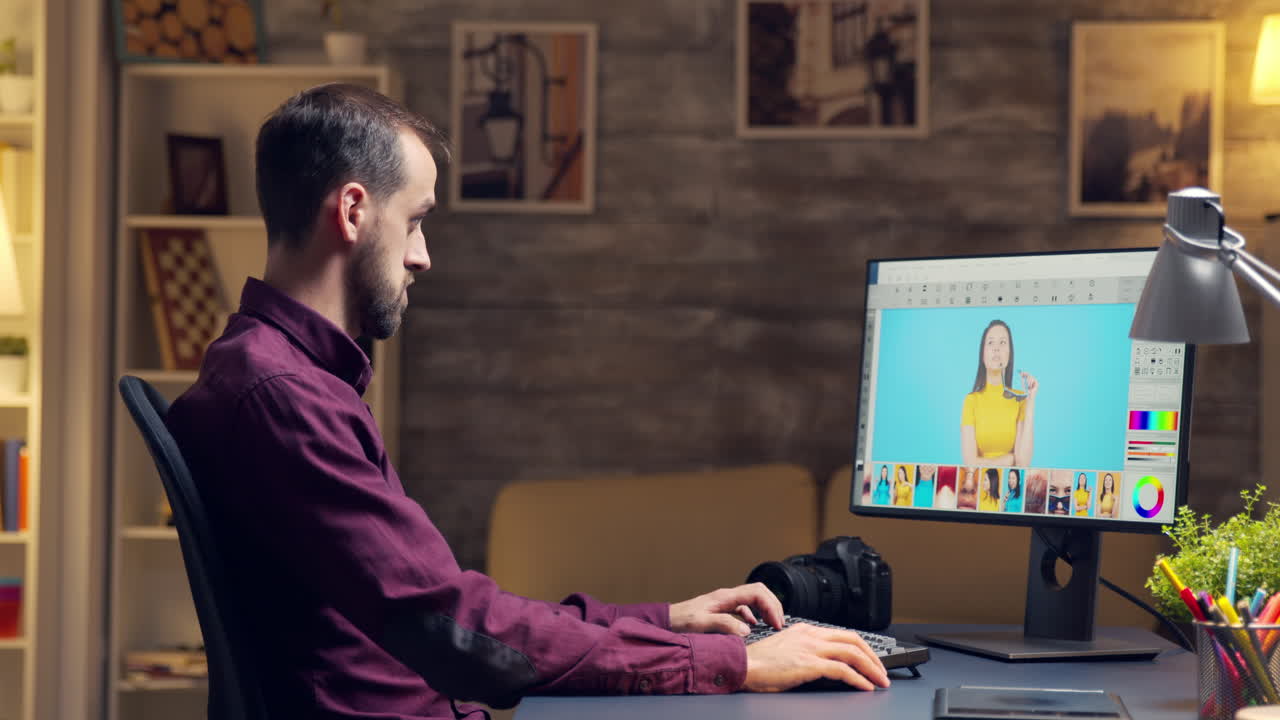 fotógrafo creativo que utiliza programas de retoque digital