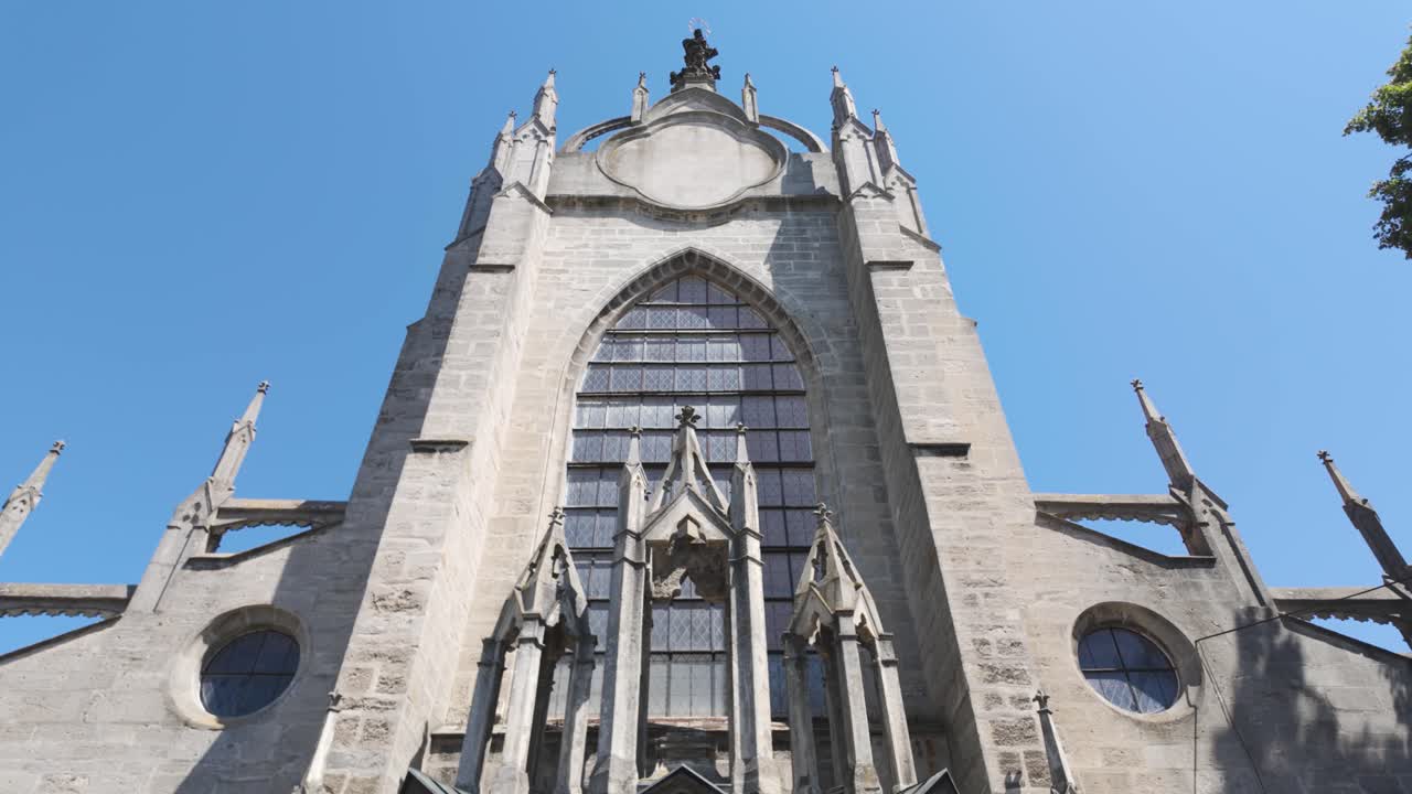 Facade of the Cathedral of Assumption in Kutná Hora, Czech Republic, featuring Gothic stone architecture