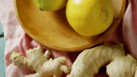 Ginger-with-lemon-in-a-plate-4k-