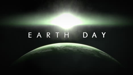 earth day with big planet and light of stars in galaxy