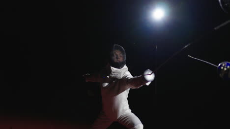 a fencer in a fencing match