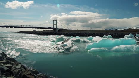 bridge over icy river