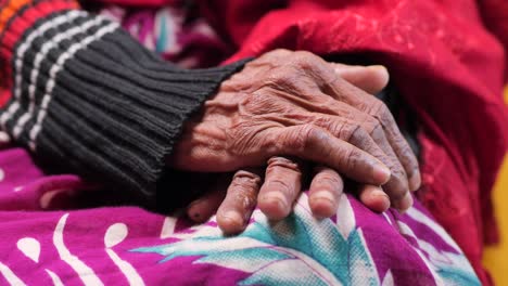 close up of hands of a elderly person ,