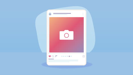 plantilla de perfil con cámara fotográfica