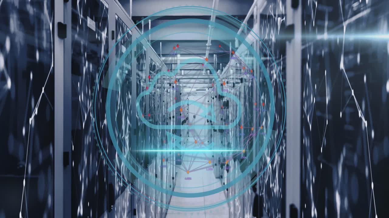 데이터 처리 및 클라우드 오버 서버  ⁇ 의 애니메이션