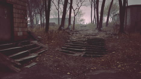 vista de la ciudad de pripyat de la zona de exclusión cerca de la central nuclear de chernobyl