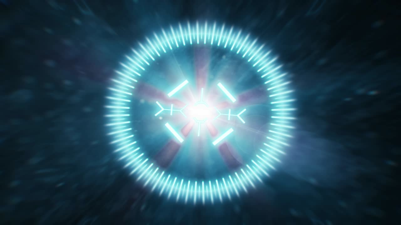 animación en 2d de un objetivo con un fondo de resaltos anamórficos