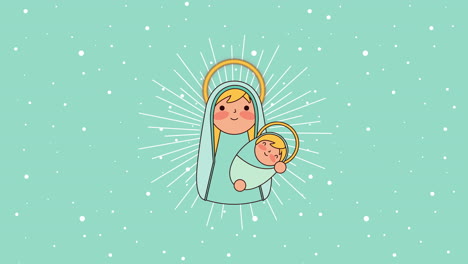 mary virgin and jesus baby manger characters