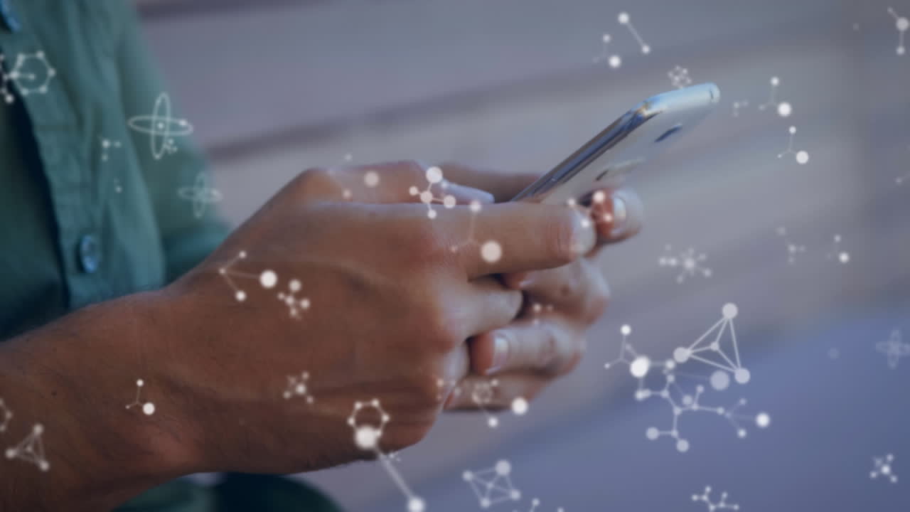 animación de múltiples estructuras en movimiento sobre el hombre utilizando un teléfono inteligente