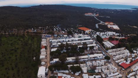 aerial view of moria refugee camp in greece