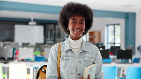 a student smiling in a classroom