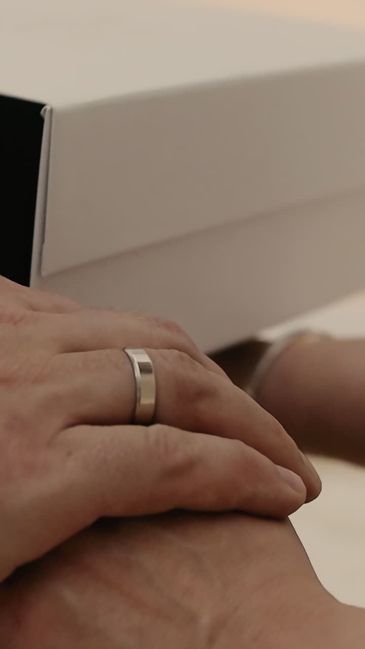 결혼 반지와 손