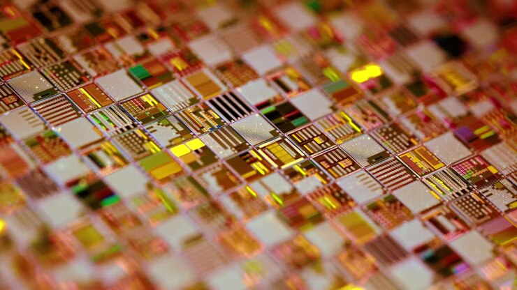 Silicon semiconductor wafer close-up. In electronics, a wafer also called a slice or substrate is a thin slice of semiconductor, a crystalline silicon, used for the fabrication of integrated circuits