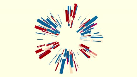 abstract geometric burst pattern in red, blue, and white