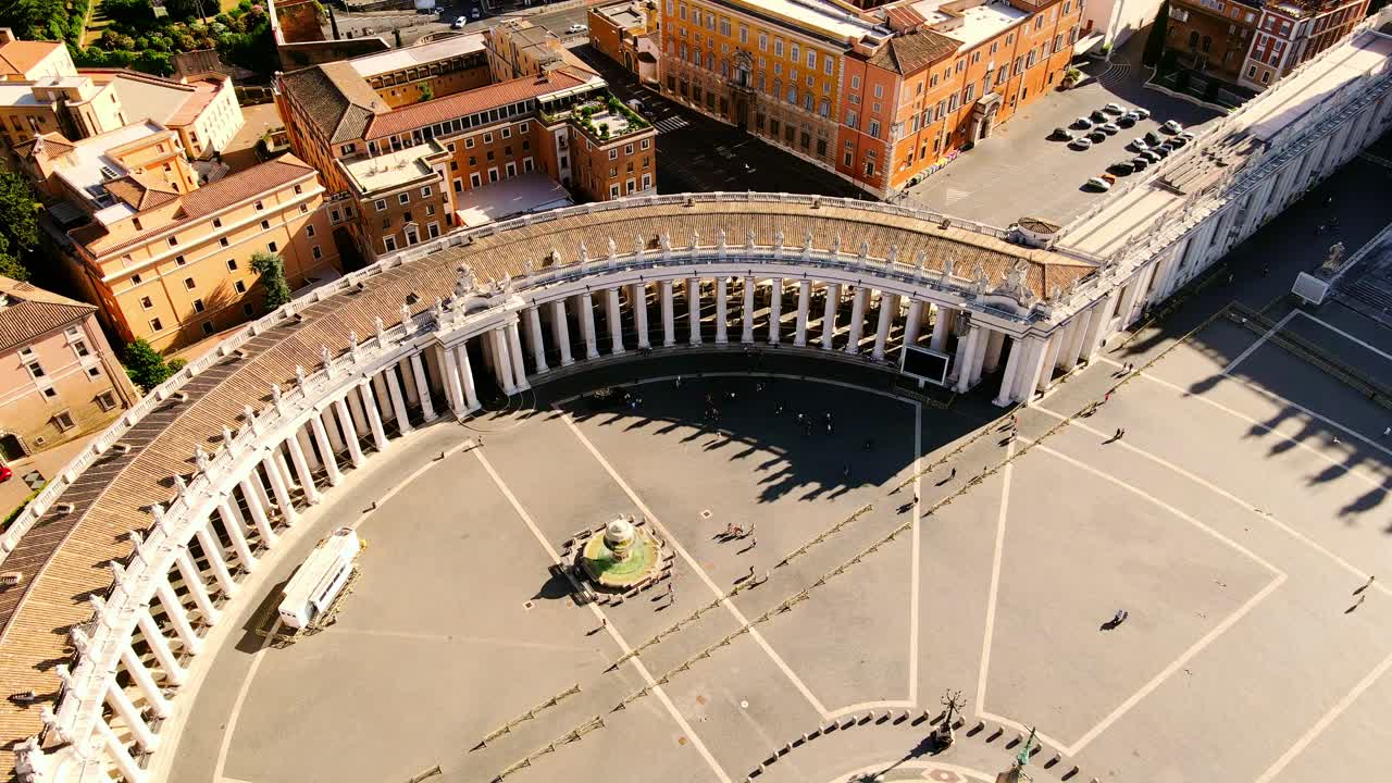 Elegant Vatican architecture highlighted in sweeping drone aerial perspective