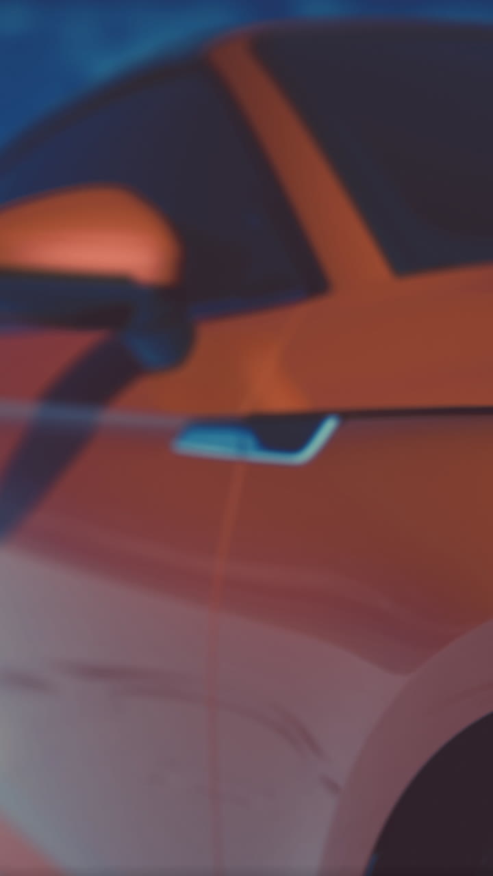 el mango rojo de la puerta del coche