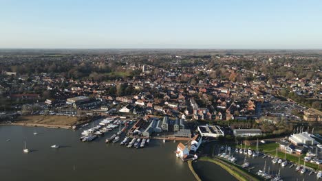 woodbridge town and waterfront  suffolk 4k aerial