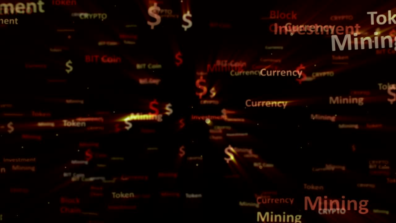 빠른 빨간색 음색 텍스트 단어 디자인 비트코인 애니메이션 배경