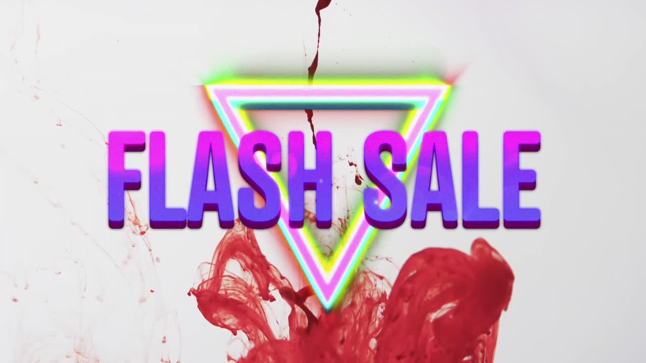 ⁇  바탕에  ⁇ 은 액체 위에 플래시 판매 텍스트의 애니메이션