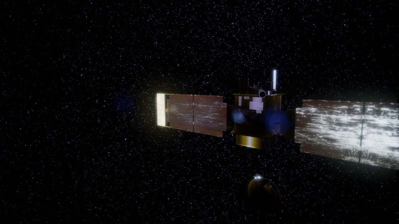 Global Surveyor orbiting Mars planet