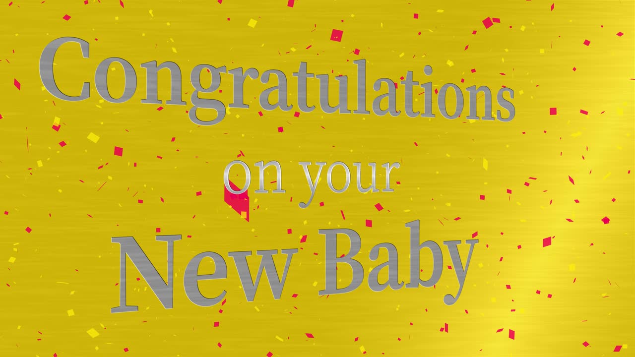 새로운 아기에게 축하합니다 문자 메시지 애니메이션 모션 그래픽